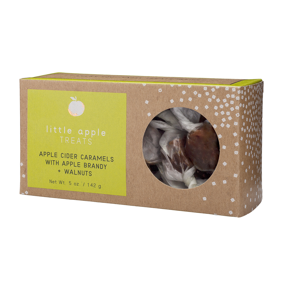 Apple Cider Caramels with Apple Brandy + Walnuts Box-Caramels-Little Apple Treats